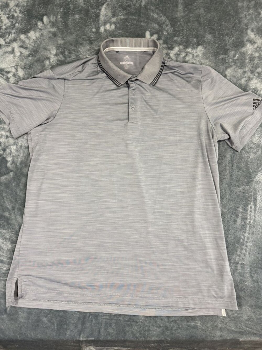 Adidas Mens XL Gray Golf Polo Shirt Short Sleeve